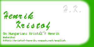 henrik kristof business card
